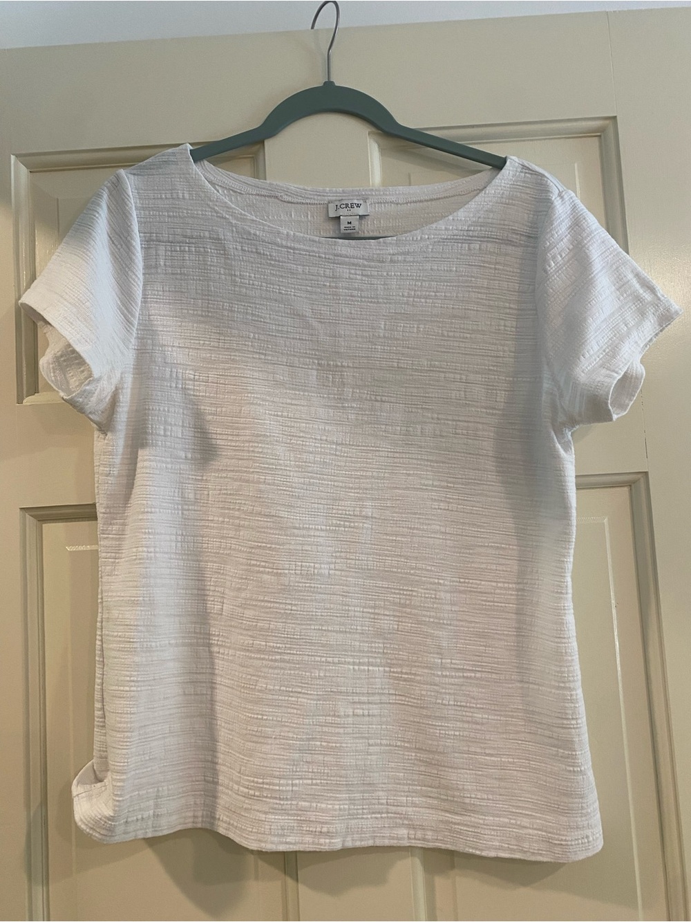 J. Crew Cream Textured Short-Sleeve Tee